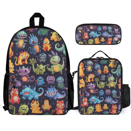 Monster Mania - School Backpack Three Piece Set