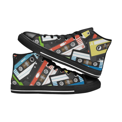 Cassette Tapes - Women's High Top Canvas Shoes