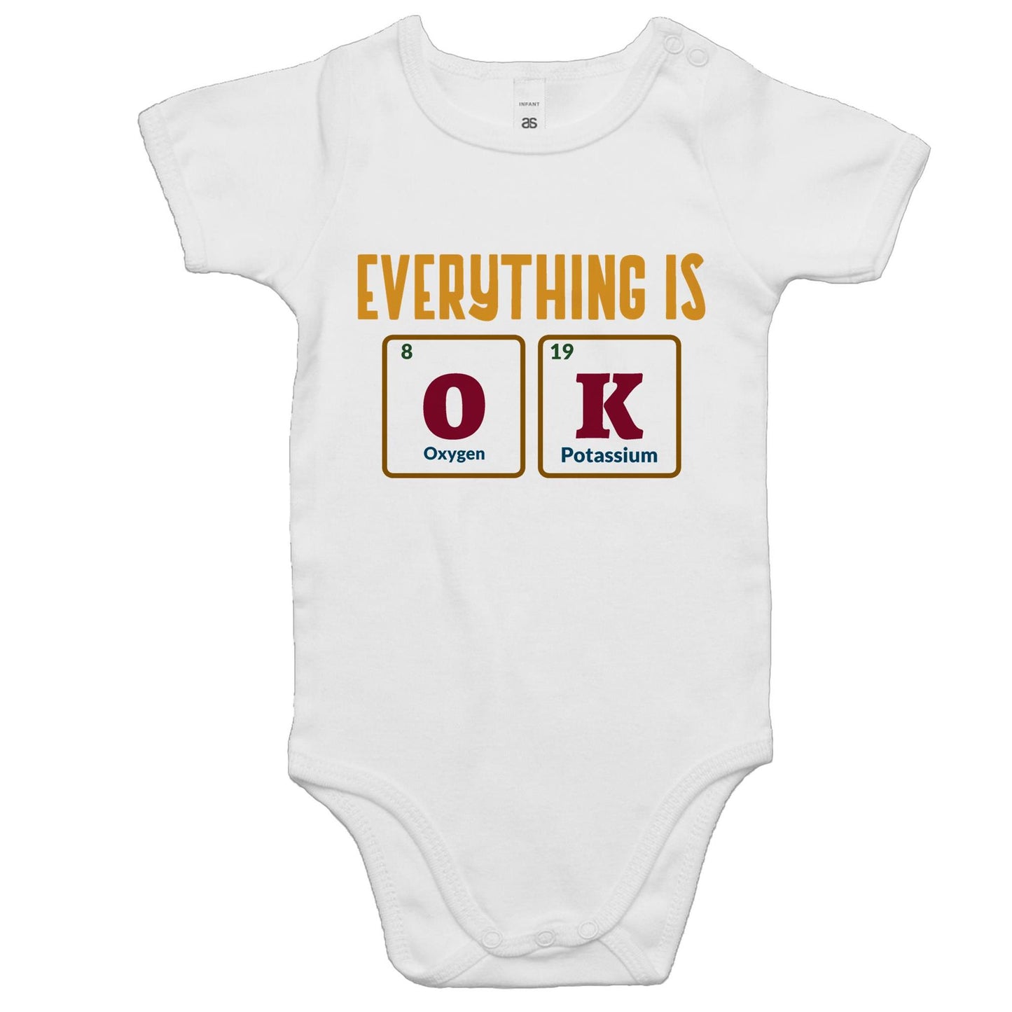 Everything Is OK, Periodic Table Of Elements - Baby Bodysuit White Baby Bodysuit Science
