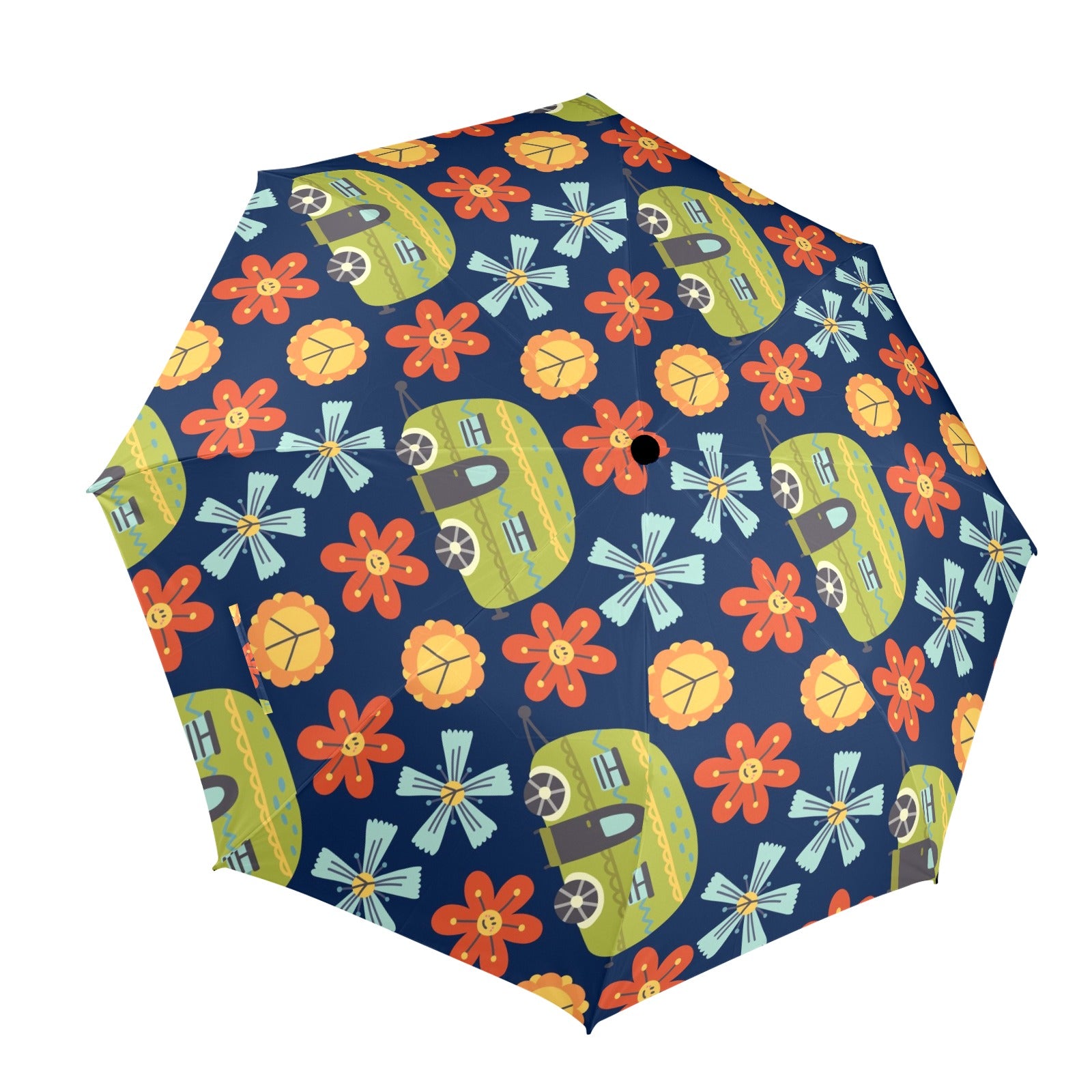 Hippy Caravan - Semi-Automatic Foldable Umbrella Semi-Automatic Foldable Umbrella Printed Offshore