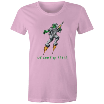 Alien Invasion, We Come In Peace - Womens T-shirt