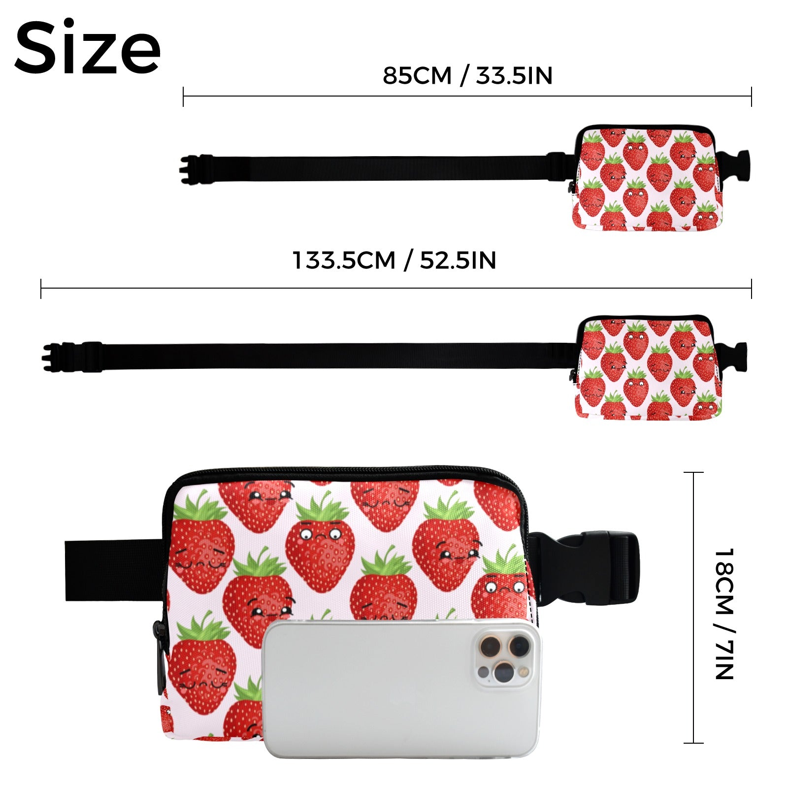 Strawberry Characters - Belt Bag Belt Bag Food Printed Offshore