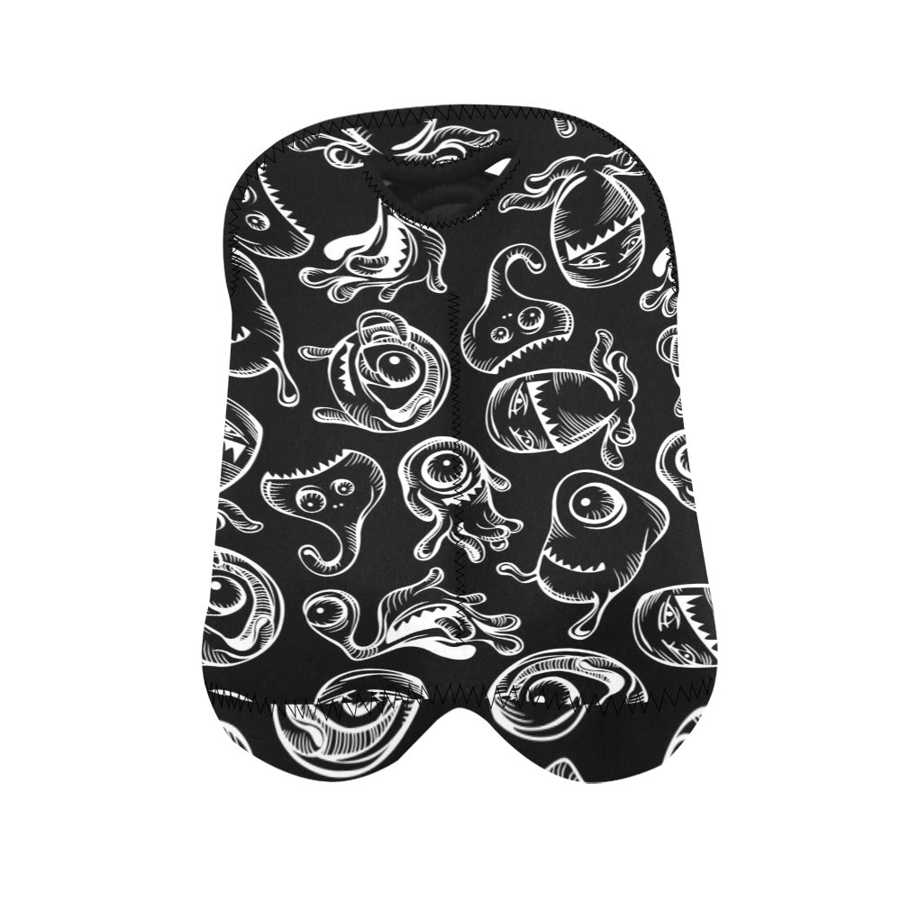 Monsters In Black And White - 2-Bottle Neoprene Wine Bag 2 Bottle Wine Bag Printed Offshore Sci Fi