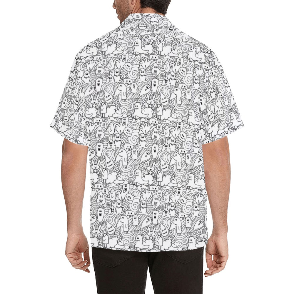 Black And White Creatures - Hawaiian Shirt