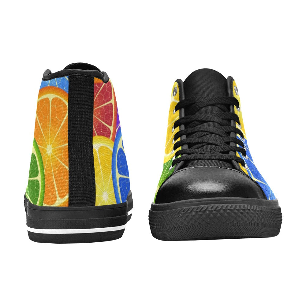 Citrus - Men's High Top Canvas Shoes