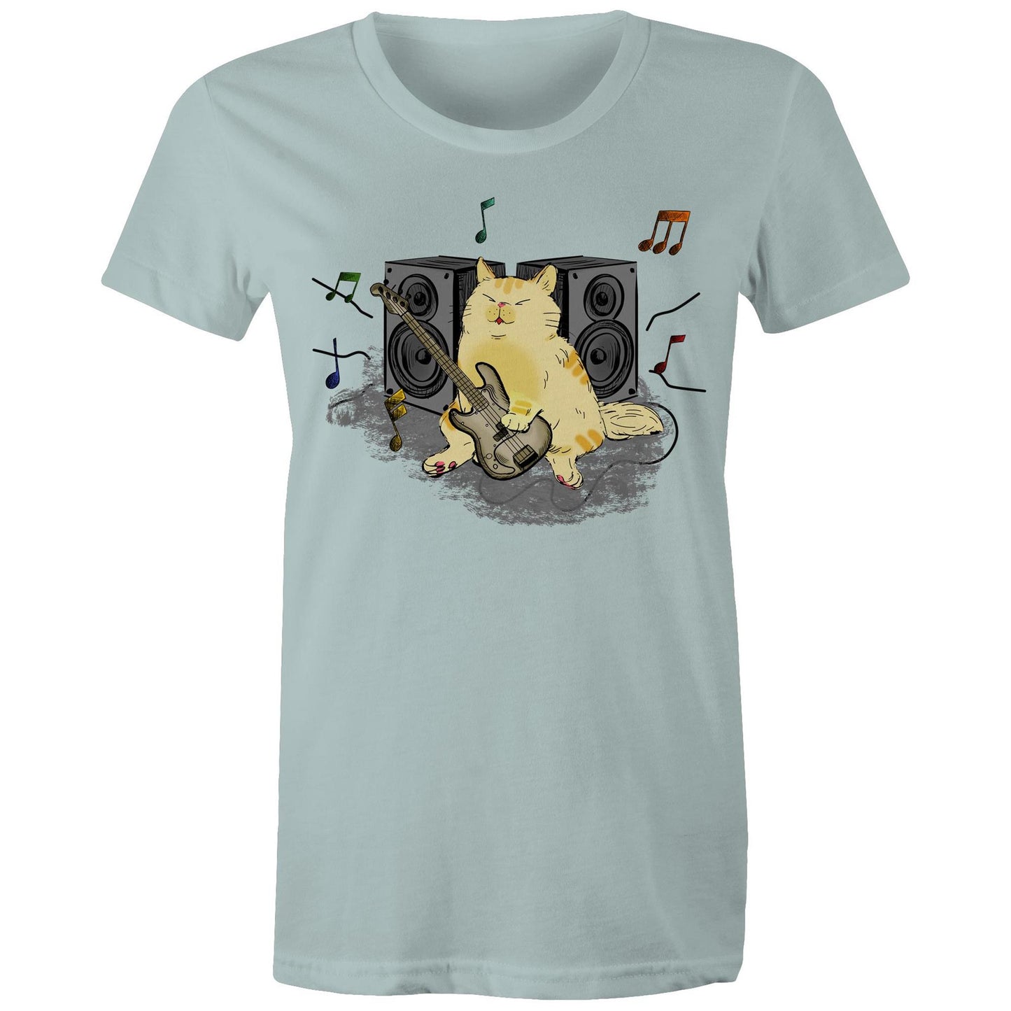 Cat Bass Player - Womens T-shirt