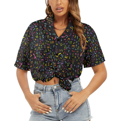 Music Notes - Womens Hawaiian Shirt