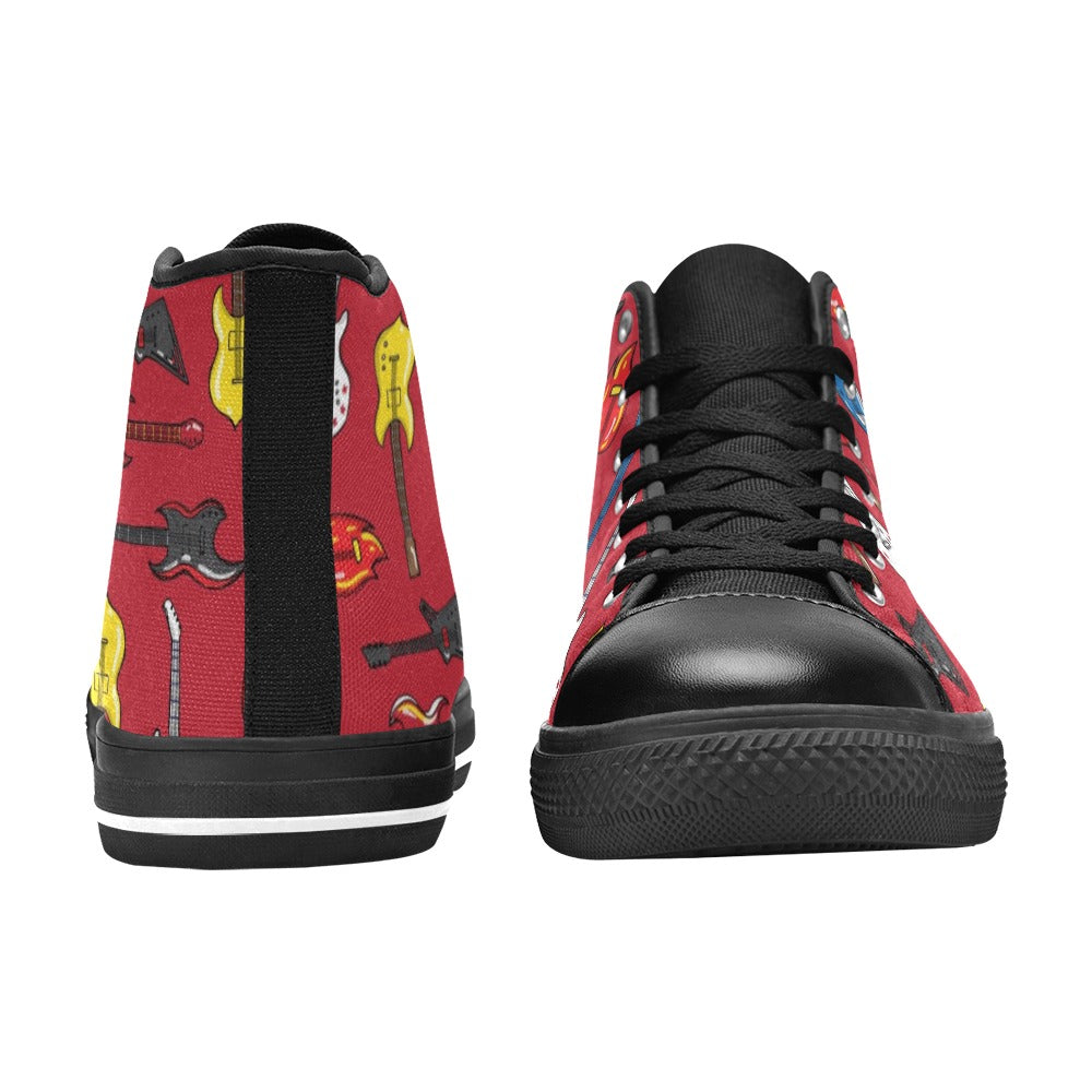 All The Guitars - Men's High Top Canvas Shoes