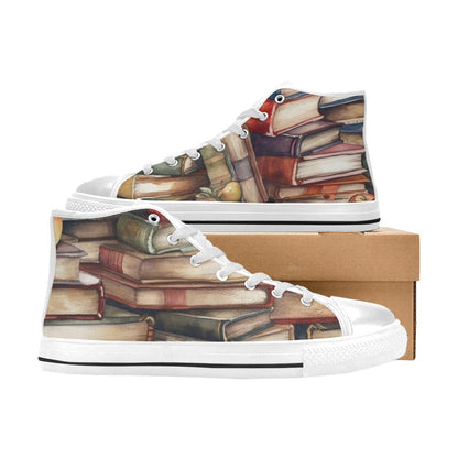 Watercolour Books - Women's High Top Canvas Shoes