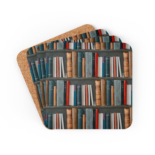Books - Corkwood Coaster Set Cork 3.75" × 3.75" Square Coaster
