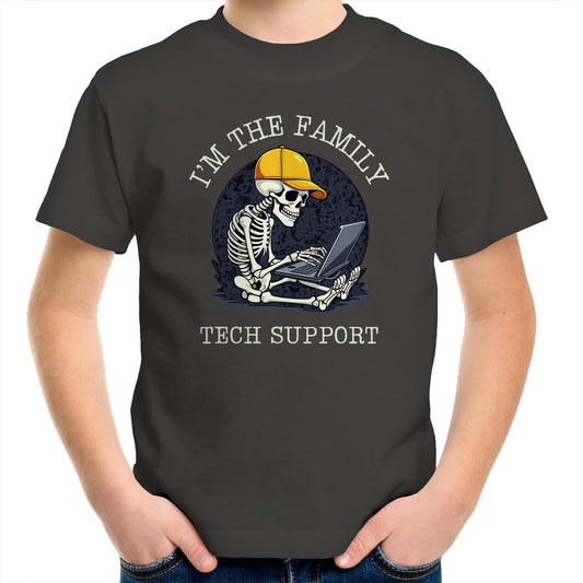 I'm The Family Tech Support - Kids Youth T-Shirt Charcoal Kids Youth T-shirt Printed In Australia Tech