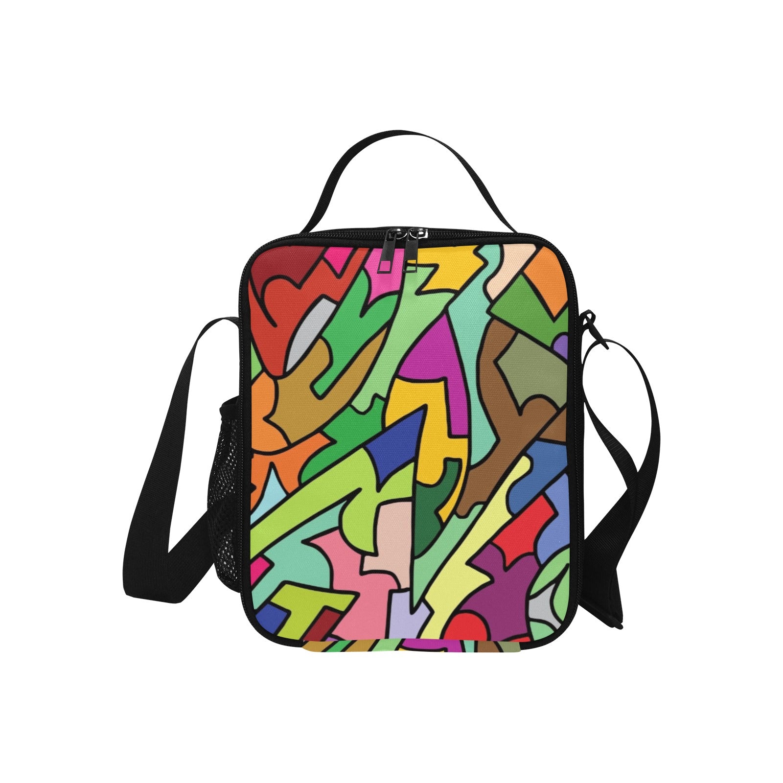 Bright Abstract - Crossbody Lunch Bag for Kids Kids Crossbody Lunch Bag