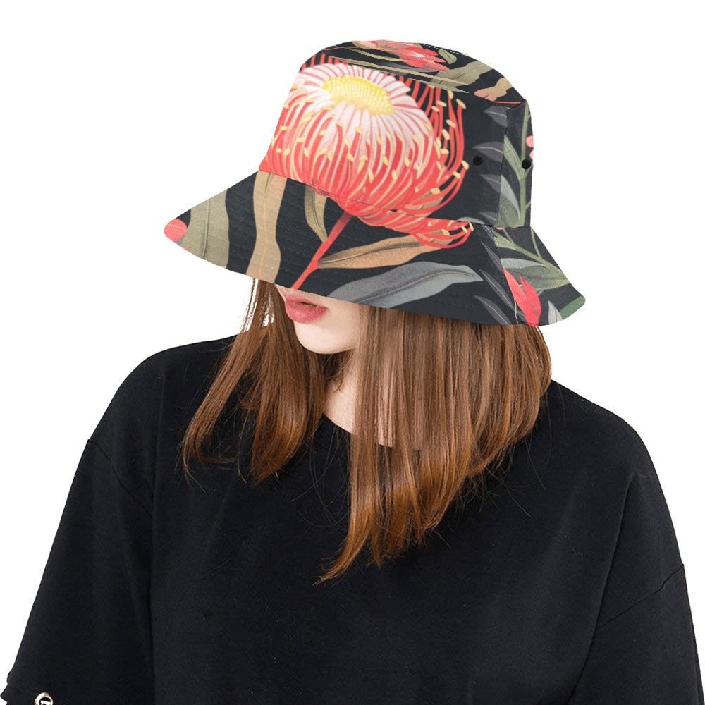 Australian Waratah Flower - Womens Bucket Hat