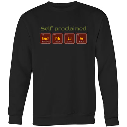 Self Proclaimed Genius, Periodic Table - Crew Sweatshirt Black Sweatshirt Science