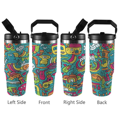 Crazy Characters - 30oz Tumbler with Top Handle