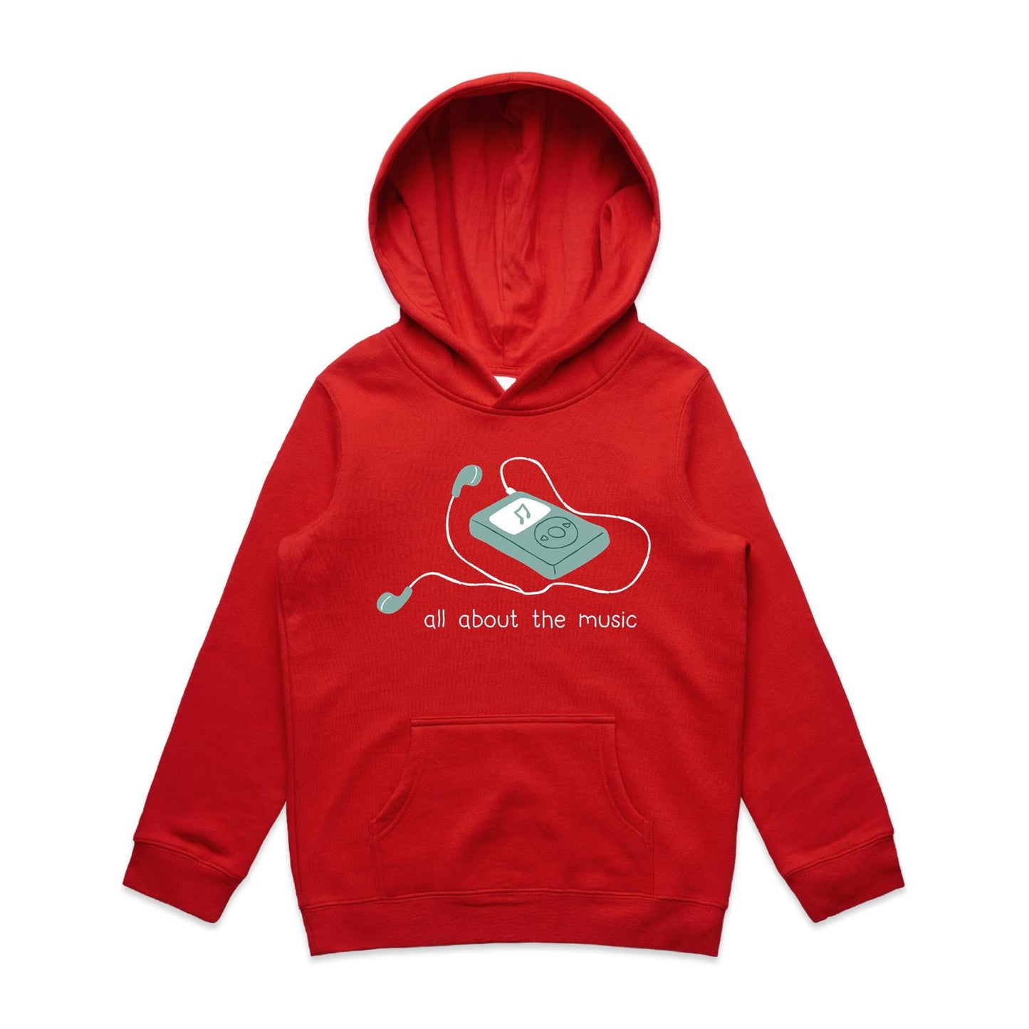 All About The Music, Music Player - Youth Supply Hood Red Kids Hoodie music retro tech