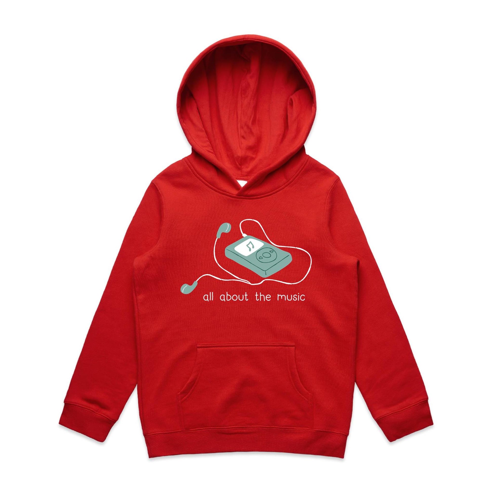 All About The Music, Music Player - Youth Supply Hood Red Kids Hoodie music retro tech
