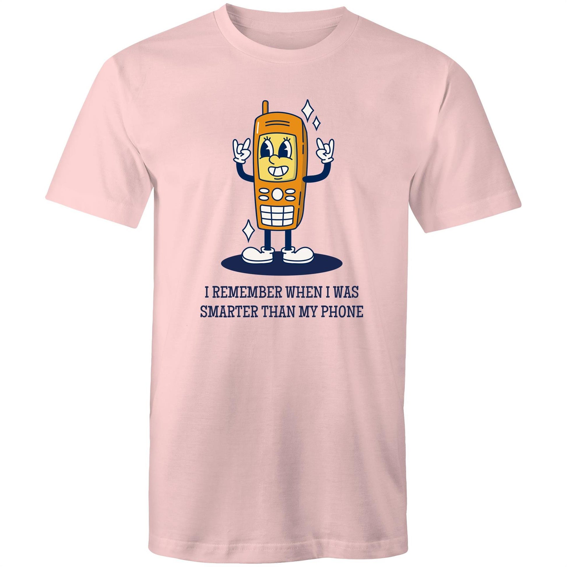 I Remember When I Was Smarter Than My Phone - Mens T-Shirt Pink Mens T-shirt Retro Tech