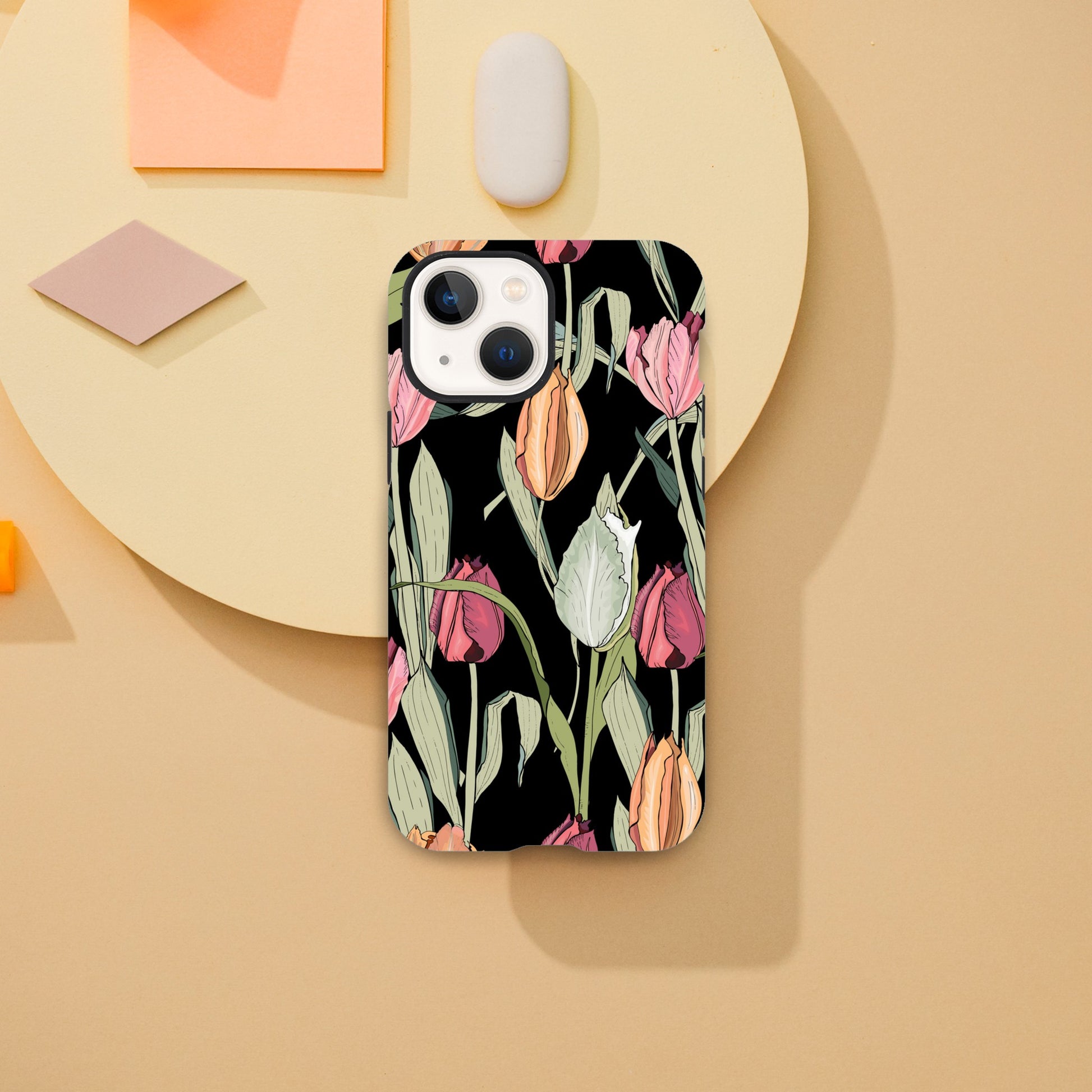 Tulips - Phone Tough Case iPhone 13 Mini Phone Case Globally Fulfilled