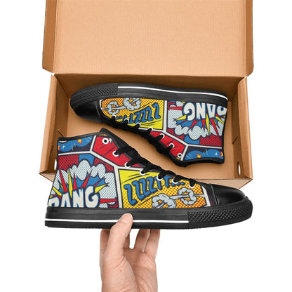 Comic Book - Women's High Top Canvas Shoes