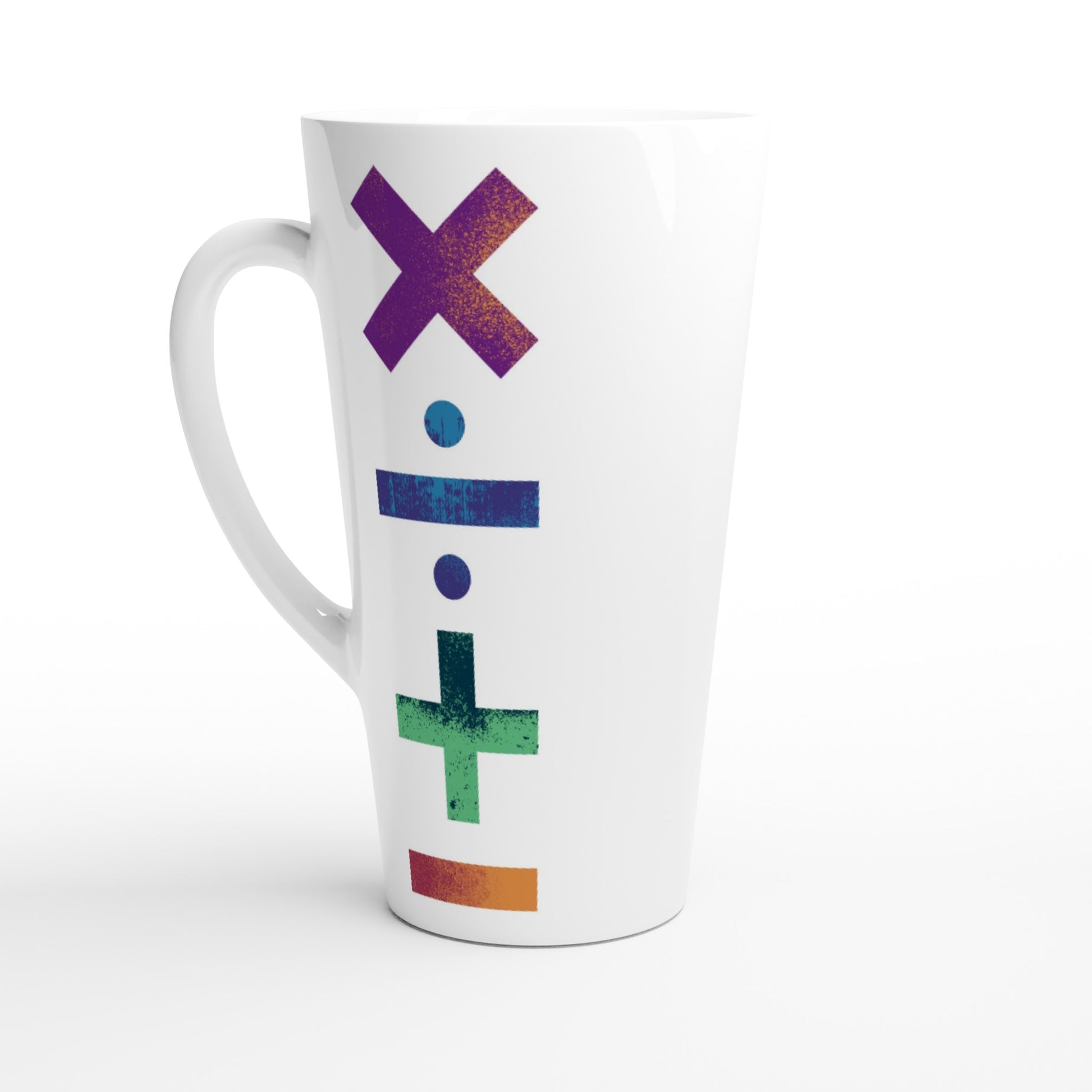 Math Symbols - White Latte 17oz Ceramic Mug Default Title Latte Mug Globally Fulfilled Maths Science