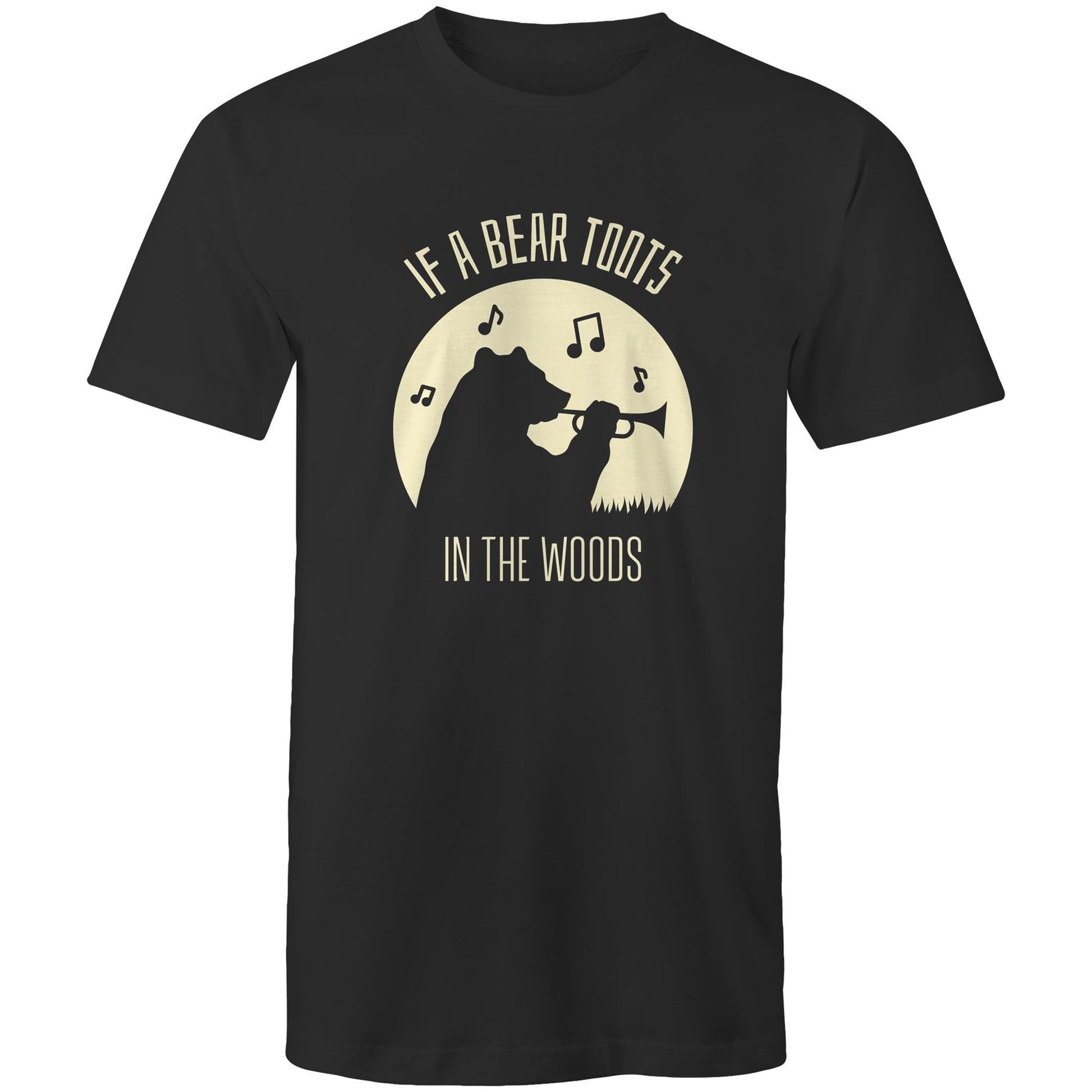 If A Bear Toots In The Woods, Trumpet Player - Mens T-Shirt Black Mens T-shirt animal Music
