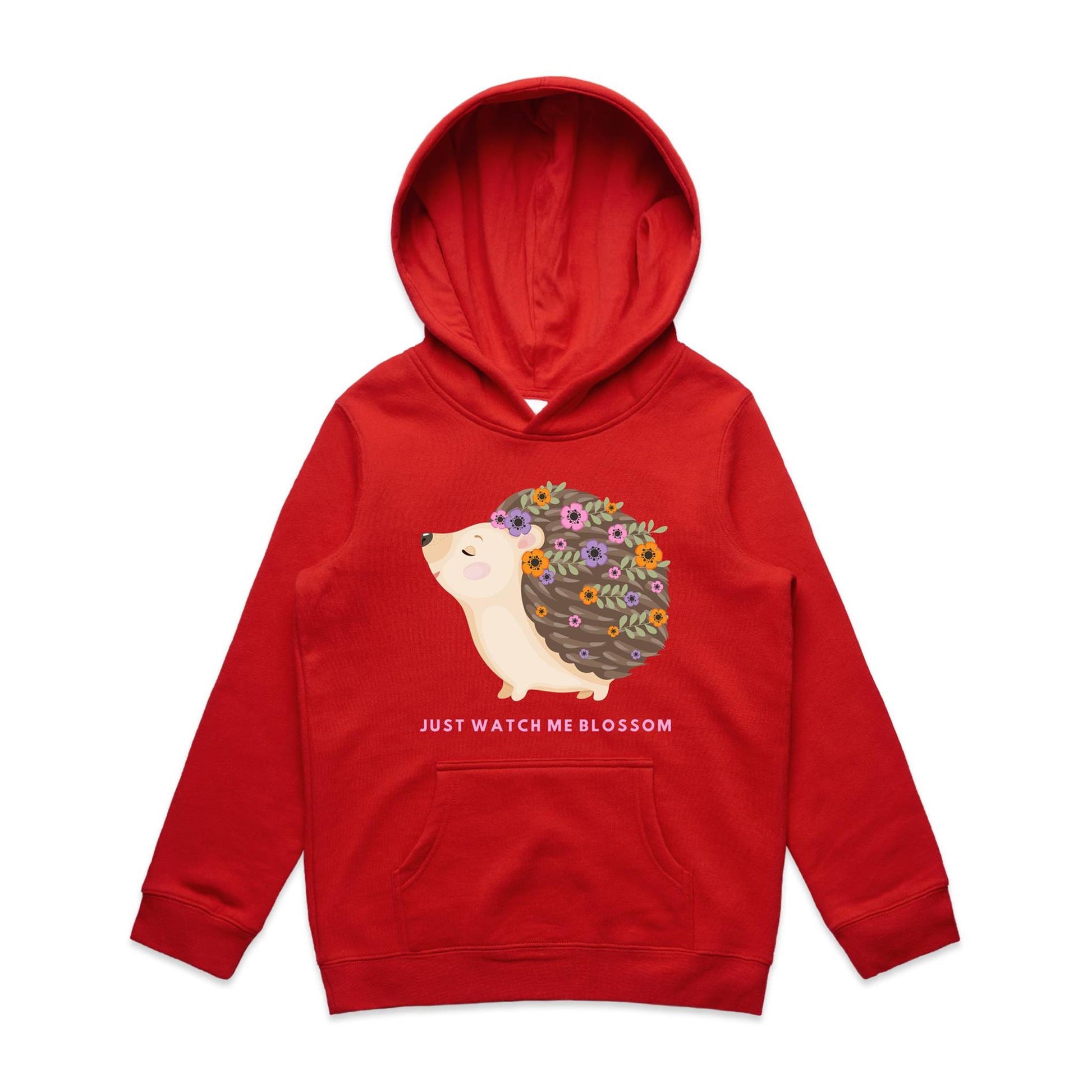 Just Watch Me Blossom - Youth Supply Hood Red Kids Hoodie animal