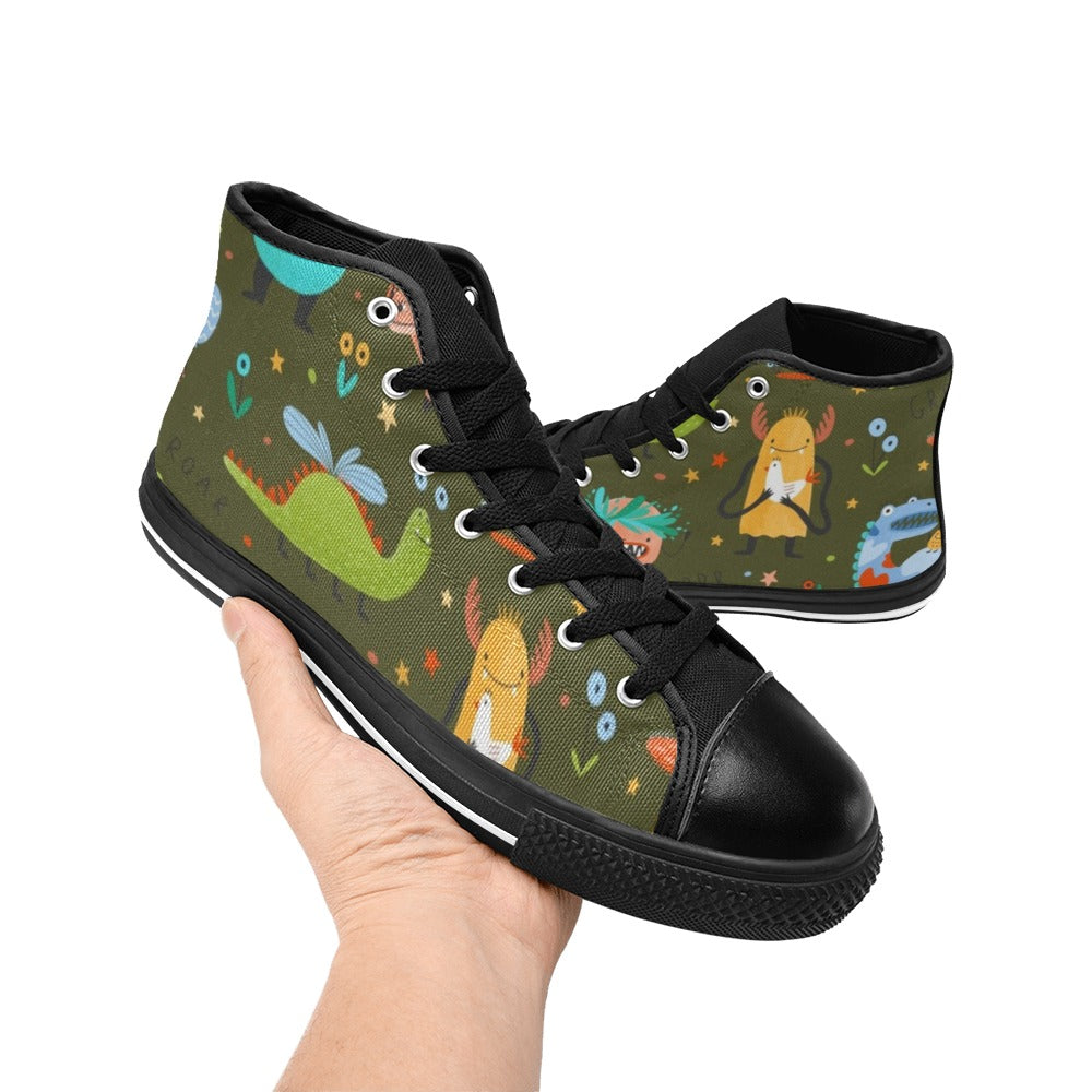 Monsters - Women's High Top Canvas Shoes