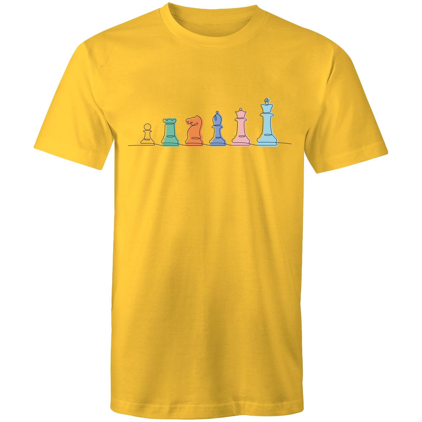 Chess - Mens T-Shirt Yellow Mens T-shirt Chess Games Printed In Australia