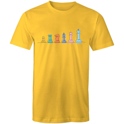 Chess - Mens T-Shirt Yellow Mens T-shirt Chess Games Printed In Australia