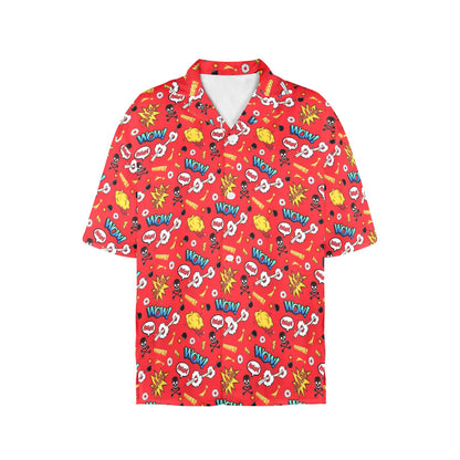 Comic Book Red - Womens Hawaiian Shirt