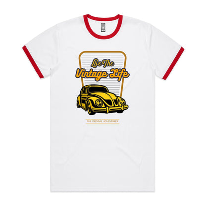 Live The Vintage Life, Car - Staple Ringer Tee