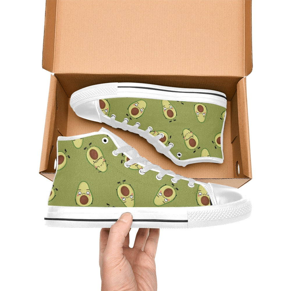 Avocado Characters - Men's High Top Canvas Shoes