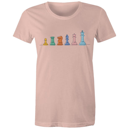 Chess - Womens T-shirt Pale Pink Womens T-shirt Chess Games