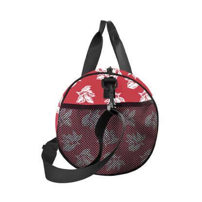 Red Retro Foliage, Hawaiian Flower - Duffle Bag