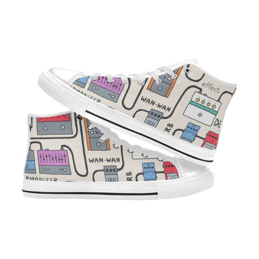 Guitar Pedals - Women's High Top Canvas Shoes