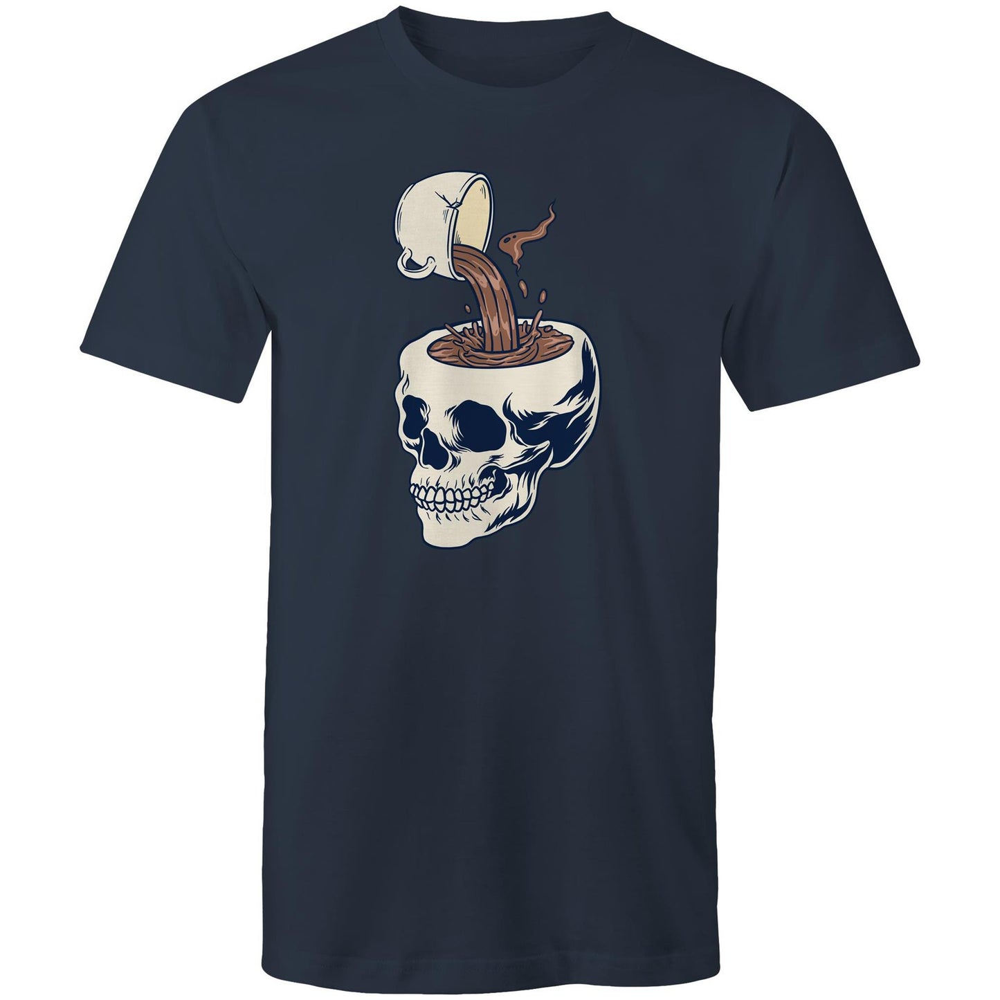 Coffee Skull - Mens T-Shirt Navy Mens T-shirt Coffee
