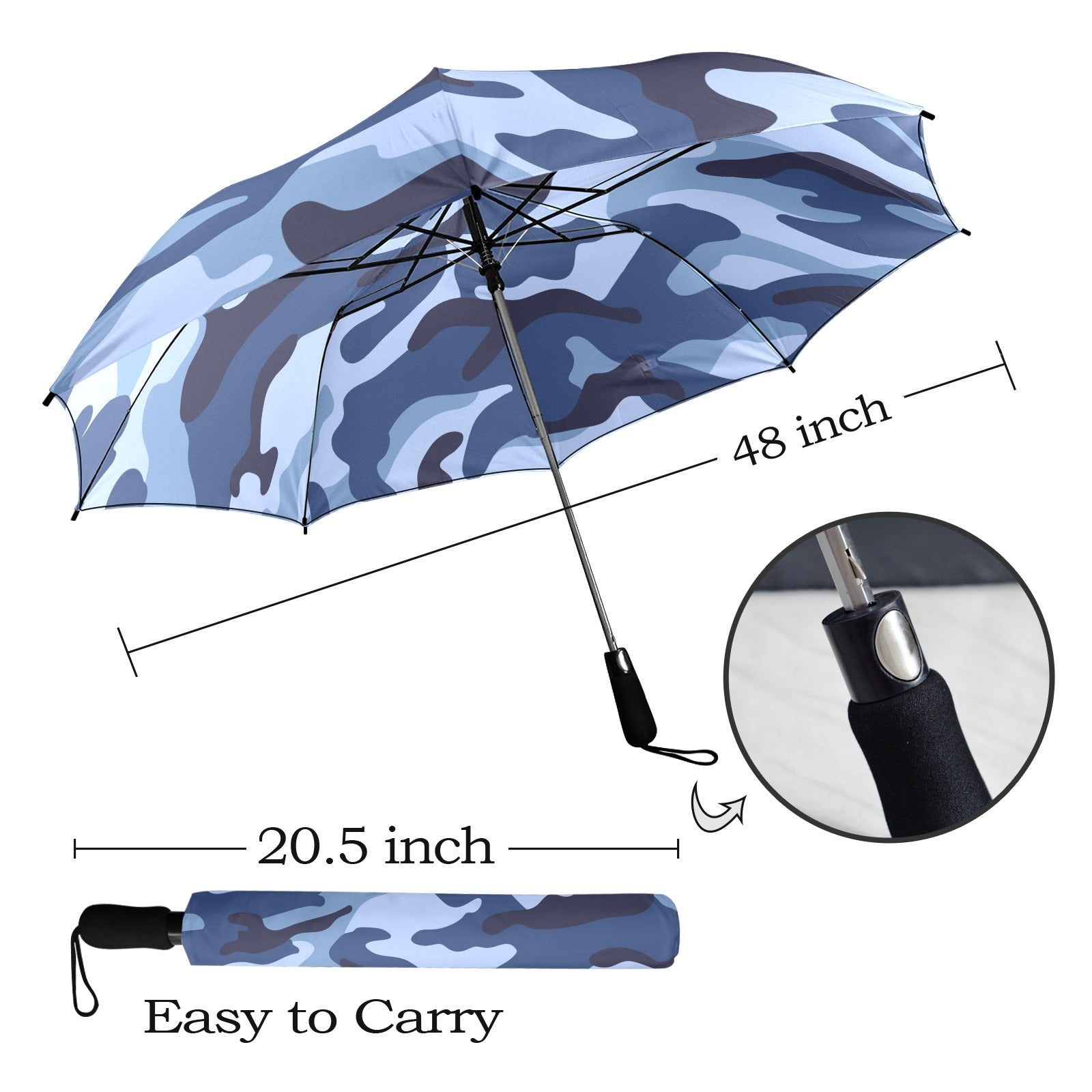 Blue Camouflage - Semi-Automatic Foldable Umbrella Semi-Automatic Foldable Umbrella