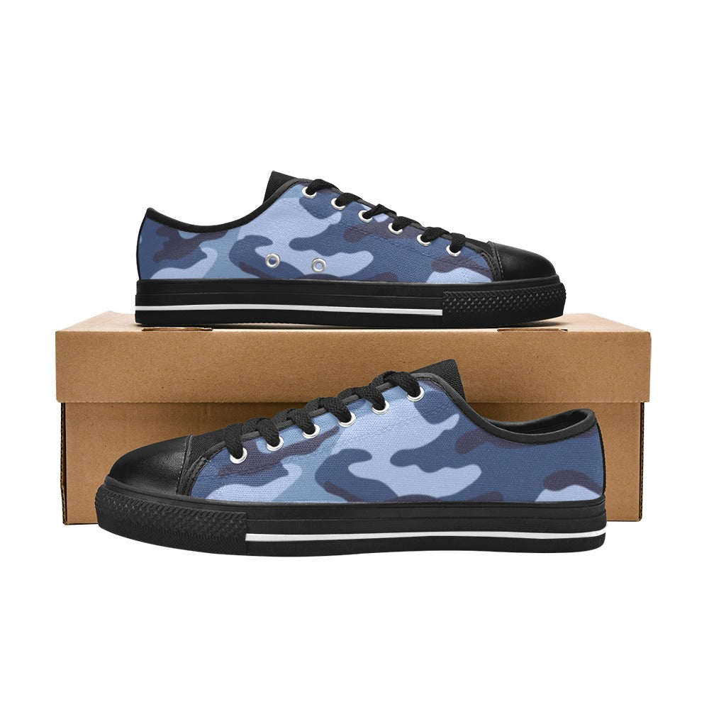 Blue Camouflage - Men's Classic Canvas Shoes