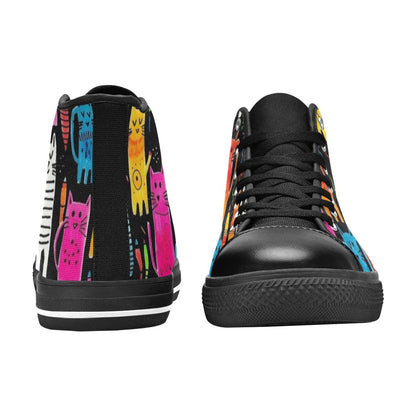 Colourful Cats - Women's High Top Canvas Shoes