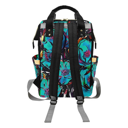 Flower It Blue - Multifunction Backpack Multifunction Backpack Plants Printed Offshore