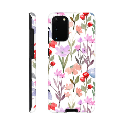 Watercolour Flowers - Phone Tough Case Galaxy S20 Phone Case Globally Fulfilled Plants