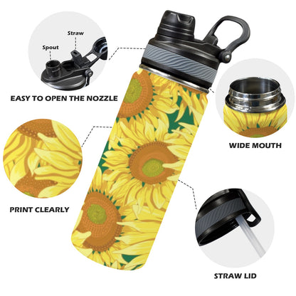 Sunflowers - Insulated Water Bottle with Dual-Use Lid (18oz) Insulated Water Bottle with Dual-Use Lid (18oz) Printed Offshore