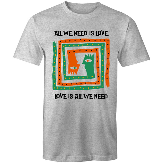 All We Need Is Love - Mens T-Shirt Grey Marle Mens T-shirt