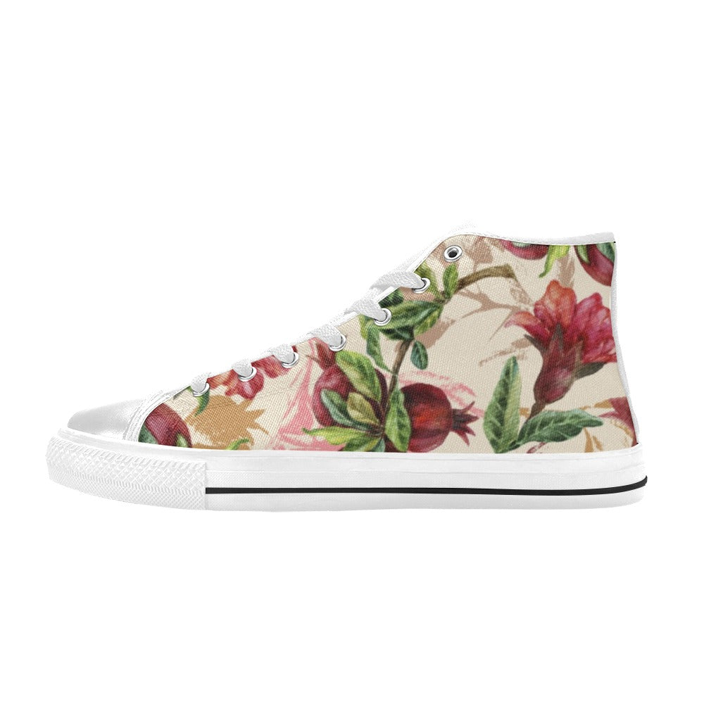 Pomegranate Plant - Women's High Top Canvas Shoes