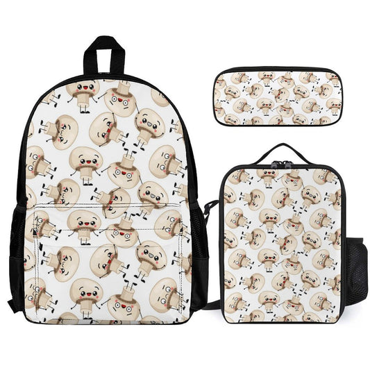 Cute Mushrooms - School Backpack Three Piece Set