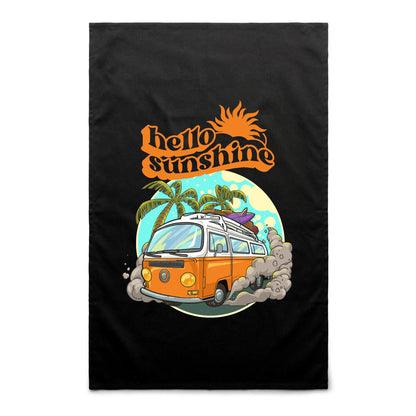 Hello Sunshine, Beach Van - AS Colour Tea Towel