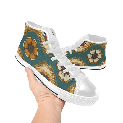 Vintage Floral - Women's High Top Canvas Shoes