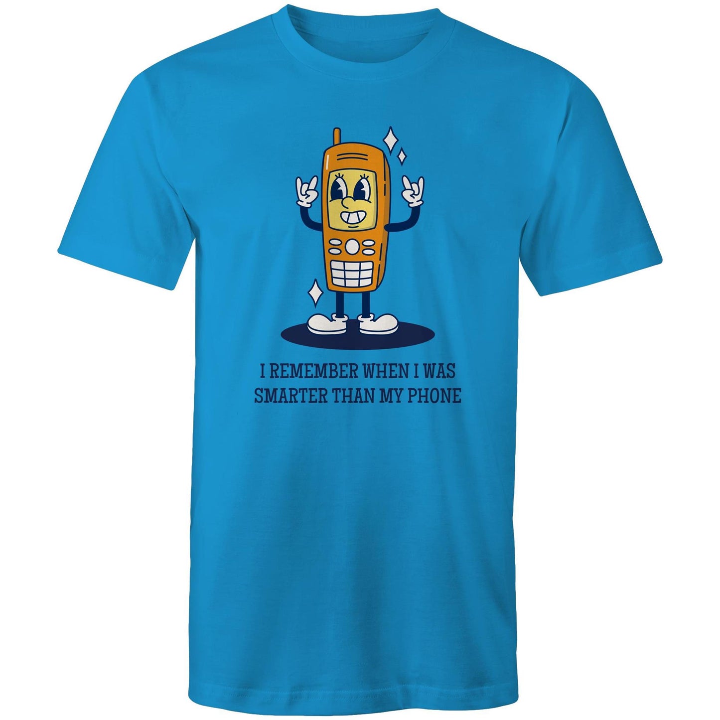 I Remember When I Was Smarter Than My Phone - Mens T-Shirt Arctic Blue Mens T-shirt Retro Tech
