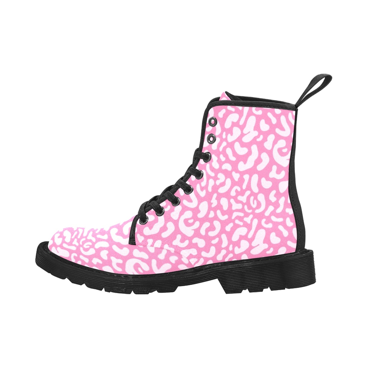 Pink Leopard - Martin Boots for Women (Black)